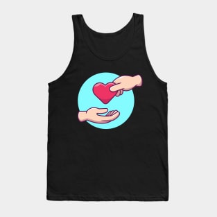 Hand giving love cartoon Tank Top